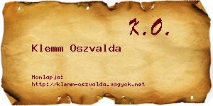Klemm Oszvalda névjegykártya